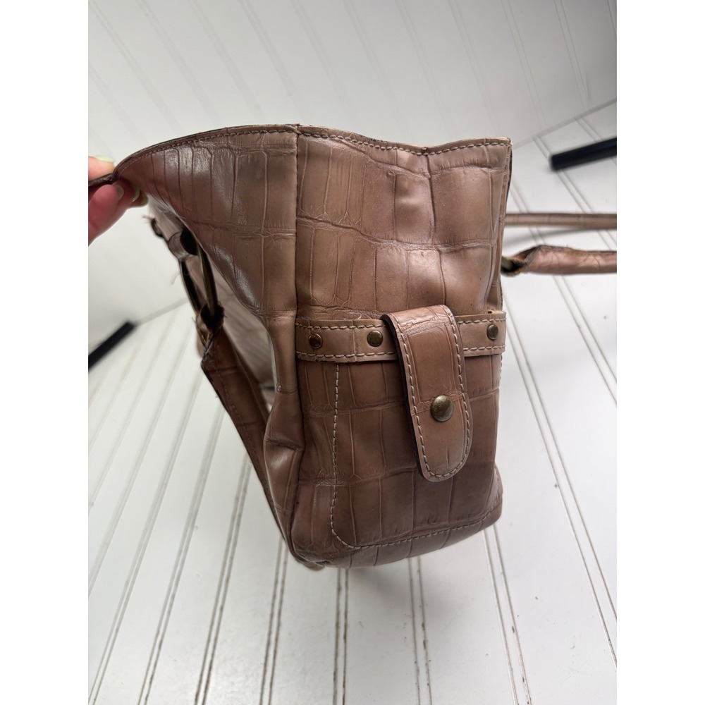 Nine West Vintage Y2K Taupe Croc Embossed Studded Shoulder Bag - Picture 11 of 12